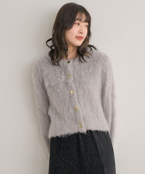 RETRO GIRL(レトロガール)の「起毛NTカーデ(ニット/セーター・レディース・ブラウン/ダークグレー/ナチュラル/ブラック/ピンク・FREE)」の22枚目の写真