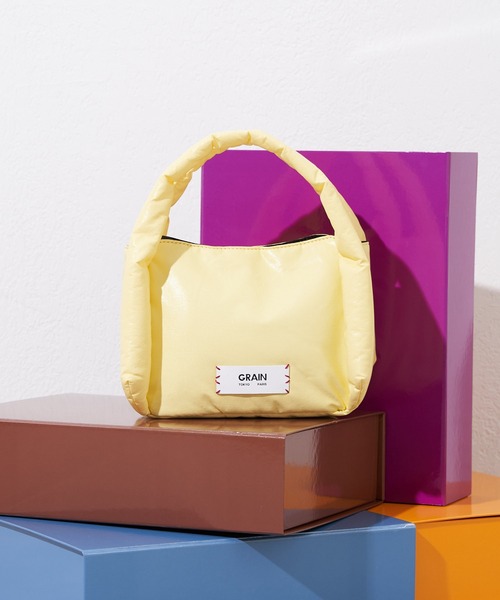 GRAIN（グレイン）の「【GRAIN/グレイン】クッションミニトート #Chirrup（ハンドバッグ・レディース・シルバー/ブルー/ゴールド/ピンク/イエロー・FREE）」の3枚目の写真