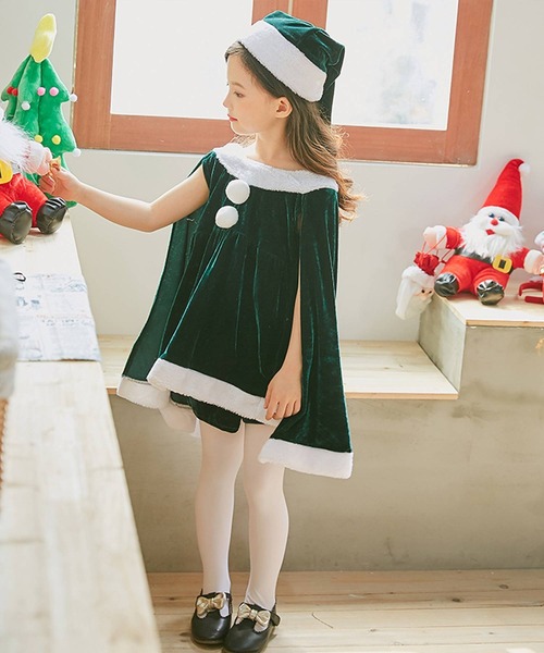 OSYAREVO(オシャレボ)の「キッズ コスプレ クリスマスサンタ ポンチョ ワンピース(コスチューム/パーティーグッズ・キッズ・レッド/グリーン・110/120/130/140/150/100/160)」の13枚目の写真