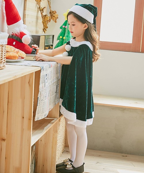 OSYAREVO(オシャレボ)の「キッズ コスプレ クリスマスサンタ ポンチョ ワンピース(コスチューム/パーティーグッズ・キッズ・レッド/グリーン・110/120/130/140/150/100/160)」の14枚目の写真