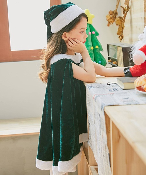 OSYAREVO(オシャレボ)の「キッズ コスプレ クリスマスサンタ ポンチョ ワンピース(コスチューム/パーティーグッズ・キッズ・レッド/グリーン・110/120/130/140/150/100/160)」の15枚目の写真