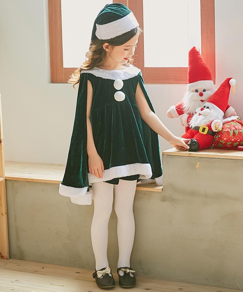 OSYAREVO(オシャレボ)の「キッズ コスプレ クリスマスサンタ ポンチョ ワンピース(コスチューム/パーティーグッズ・キッズ・レッド/グリーン・110/120/130/140/150/100/160)」の16枚目の写真