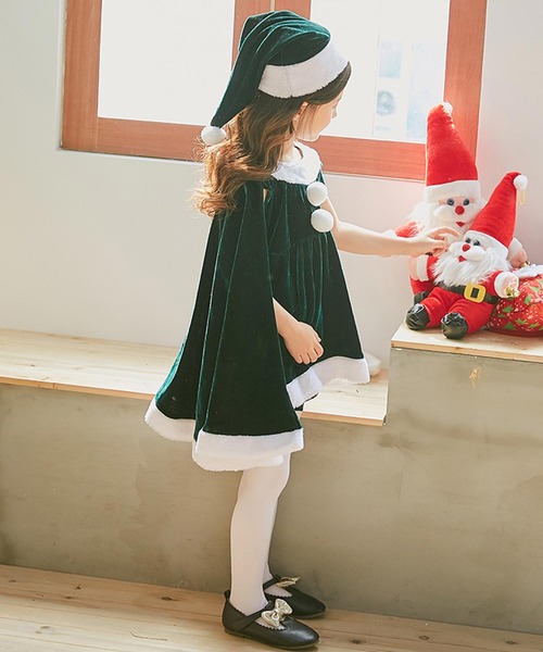 OSYAREVO(オシャレボ)の「キッズ コスプレ クリスマスサンタ ポンチョ ワンピース(コスチューム/パーティーグッズ・キッズ・レッド/グリーン・110/120/130/140/150/100/160)」の17枚目の写真