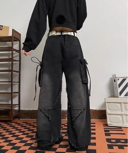 almo(アルモ)の「スターデニムカーゴパンツ(BQ)(カーゴパンツ・レディース・ブラック/ブルー・MEDIUM/LARGE)」の5枚目の写真