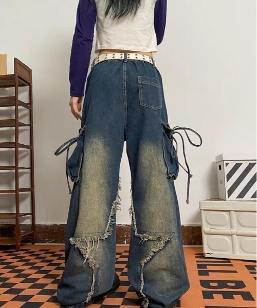 almo(アルモ)の「スターデニムカーゴパンツ(BQ)(カーゴパンツ・レディース・ブラック/ブルー・MEDIUM/LARGE)」の8枚目の写真