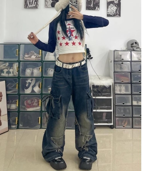almo(アルモ)の「スターデニムカーゴパンツ(BQ)(カーゴパンツ・レディース・ブラック/ブルー・MEDIUM/LARGE)」の10枚目の写真
