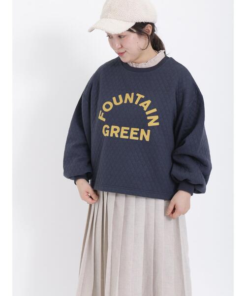 Samansa Mos2（サマンサ モスモス）の「襟スモッキングカットソー（Tシャツ/カットソー・レディース・グリーン/ブラック/オフホワイト/ベージュ・F）」の8枚目の写真