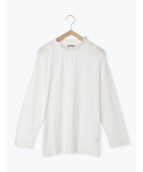 Samansa Mos2（サマンサ モスモス）の「襟スモッキングカットソー（Tシャツ/カットソー・レディース・グリーン/ブラック/オフホワイト/ベージュ・F）」の9枚目の写真