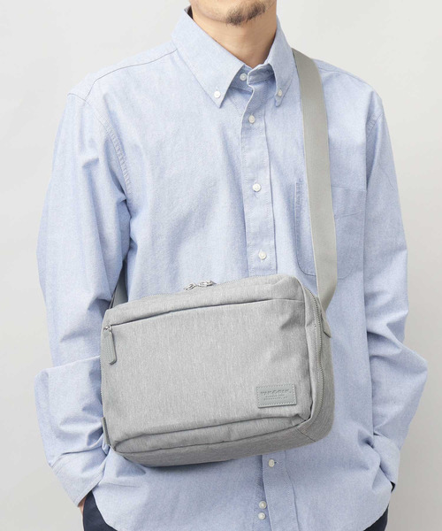 【セール】撥水加工 杢調ポリエステル スクエア型 ショルダーバッグ ビジネス対応（ショルダーバッグ）｜YAKPAK（ヤックパック）