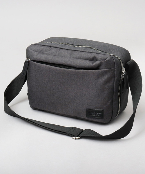 セール】撥水加工 杢調ポリエステル スクエア型 ショルダーバッグ