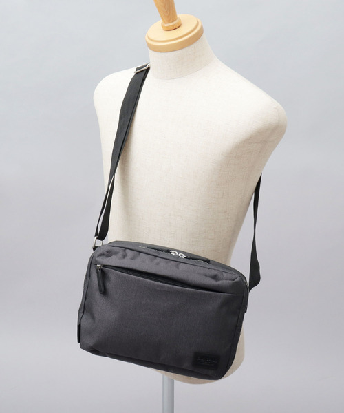 セール】撥水加工 杢調ポリエステル スクエア型 ショルダーバッグ