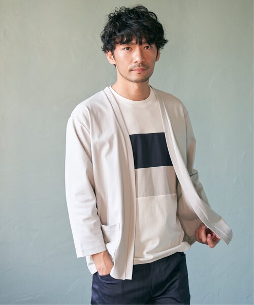 ikka（イッカ）の「【接触冷感／抗菌防臭】GOKU楽セイケツ7分切り替えT（Tシャツ/カットソー・メンズ・ライトグレー/ネイビー/ホワイト・L/XL/M/S）」の10枚目の写真