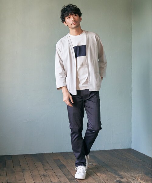 ikka（イッカ）の「【接触冷感／抗菌防臭】GOKU楽セイケツ7分切り替えT（Tシャツ/カットソー・メンズ・ライトグレー/ネイビー/ホワイト・L/XL/M/S）」の11枚目の写真