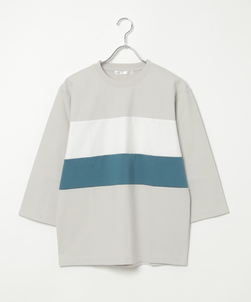 ikka（イッカ）の「【接触冷感／抗菌防臭】GOKU楽セイケツ7分切り替えT（Tシャツ/カットソー・メンズ・ライトグレー/ネイビー/ホワイト・L/XL/M/S）」の5枚目の写真