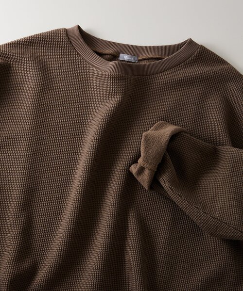 JOURNAL STANDARD relume（ジャーナルスタンダード　レリューム）の「BACK BRUSH ワッフル クルーネック L/S（Tシャツ/カットソー・メンズ・ホワイト/ブラウン系その他/ベージュ系その他/グレー・LARGE/MEDIUM）」の3枚目の写真