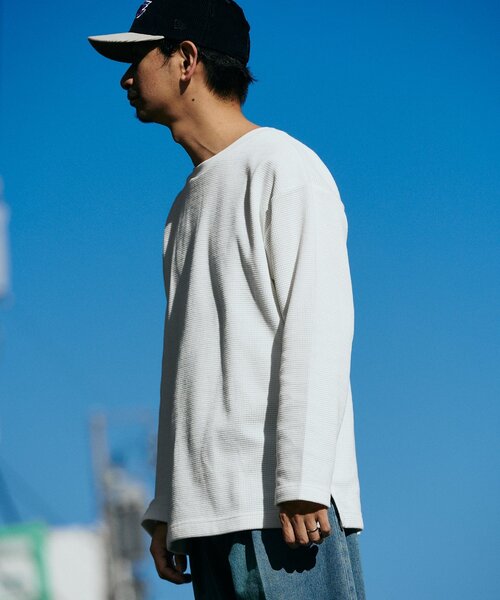 JOURNAL STANDARD relume（ジャーナルスタンダード　レリューム）の「BACK BRUSH ワッフル クルーネック L/S（Tシャツ/カットソー・メンズ・ホワイト/ブラウン系その他/ベージュ系その他/グレー・LARGE/MEDIUM）」の20枚目の写真