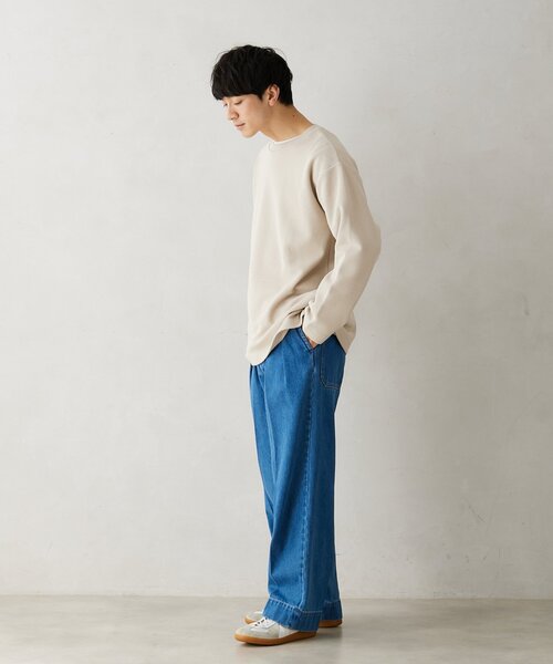 JOURNAL STANDARD relume（ジャーナルスタンダード　レリューム）の「BACK BRUSH ワッフル クルーネック L/S（Tシャツ/カットソー・メンズ・ホワイト/ブラウン系その他/ベージュ系その他/グレー・LARGE/MEDIUM）」の22枚目の写真