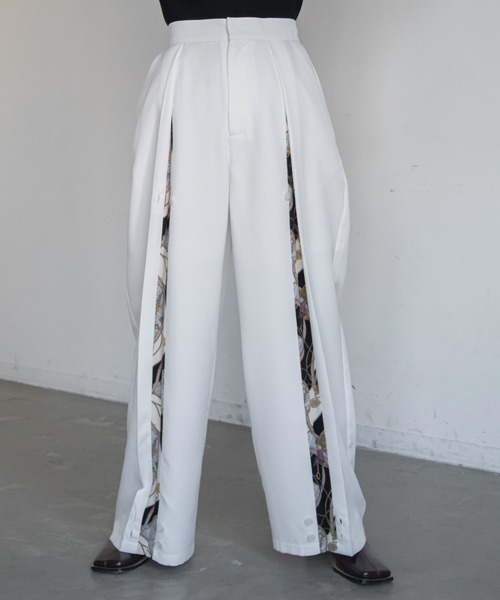 VACANCY（ヴァカンシー）の「レイヤード柄2wayスラックスパンツ（スラックス・レディース・ホワイト/チャコールグレー/ブラック・SMALL/MEDIUM/LARGE）」の6枚目の写真