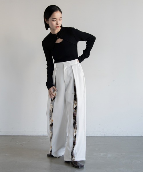 VACANCY（ヴァカンシー）の「レイヤード柄2wayスラックスパンツ（スラックス・レディース・ホワイト/チャコールグレー/ブラック・SMALL/MEDIUM/LARGE）」の21枚目の写真