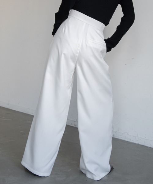 VACANCY（ヴァカンシー）の「レイヤード柄2wayスラックスパンツ（スラックス・レディース・ホワイト/チャコールグレー/ブラック・SMALL/MEDIUM/LARGE）」の8枚目の写真