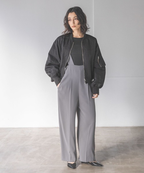 A part by（アパートバイ）の「ハイウエストサロペット（サロペット/オーバーオール・レディース・ブラック/アイボリー/グレー系その他4・MEDIUM/SMALL）」の3枚目の写真