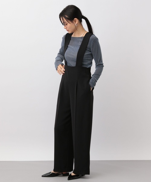 A part by（アパートバイ）の「ハイウエストサロペット（サロペット/オーバーオール・レディース・ブラック/アイボリー/グレー系その他4・MEDIUM/SMALL）」の11枚目の写真