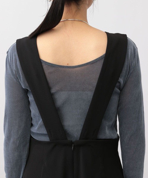 A part by（アパートバイ）の「ハイウエストサロペット（サロペット/オーバーオール・レディース・ブラック/アイボリー/グレー系その他4・MEDIUM/SMALL）」の9枚目の写真