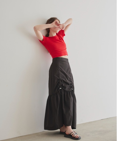 SLY（スライ）の「DRAWSTRING GATHER SK ドローストリング