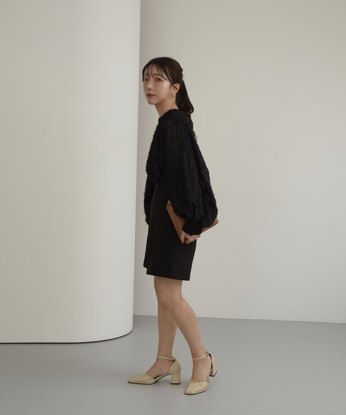 I_am(アイアム)の「sheer fringe volume blouse / シアーフリンジボリュームブラウス(シャツ/ブラウス・レディース・ブラック/アイボリー・FREE)」の5枚目の写真
