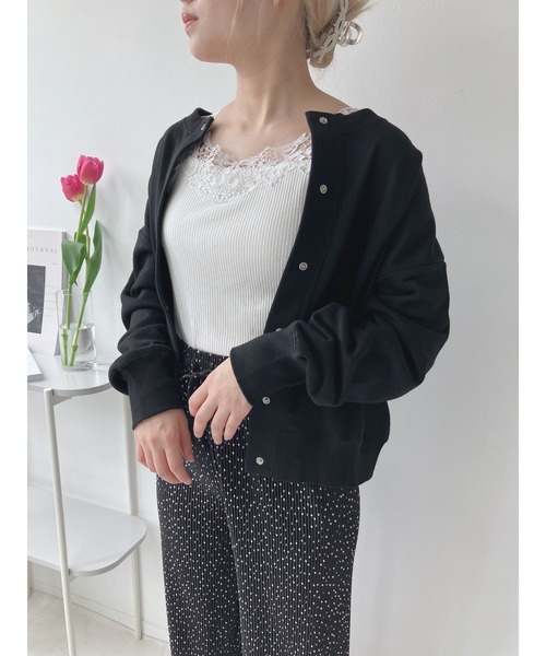 AS KNOW AS plus（アズノゥアズプラス）の「◎ゴージャスレースタンクトップ（タンクトップ・レディース・ミント/ブラック/グレイッシュベージュ/サックスブルー/オフホワイト/イエロー/ホワイト×ブラック/レッド/ベージュ系/ブラウン・FREE）」の18枚目の写真