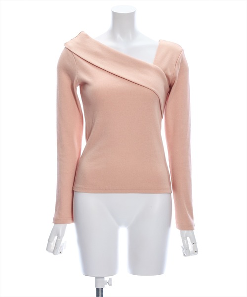 clear（クリア）の「≪再入荷≫クロスリブカットソー[オフィスカジュアル 着回し抜群 大人]（Tシャツ/カットソー・レディース・オフホワイト/ブラック/サックスブルー/ピンク/ベージュ/ミント/サーモンピンク/レッド・F）」の13枚目の写真