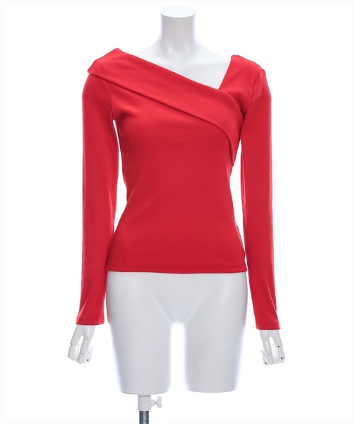 clear（クリア）の「≪再入荷≫クロスリブカットソー[オフィスカジュアル 着回し抜群 大人]（Tシャツ/カットソー・レディース・オフホワイト/ブラック/サックスブルー/ピンク/ベージュ/ミント/サーモンピンク/レッド・F）」の14枚目の写真