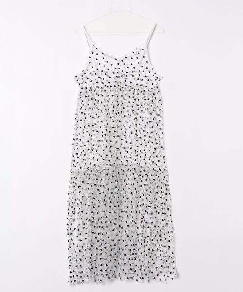 STYLEBLOCK（スタイルブロック）の「チュールハートフロッキーキャミワンピース（ワンピース・レディース・ホワイト系その他/ホワイト×ブラック/ブラック×ブラック/ブラック×ホワイト・M）」の3枚目の写真