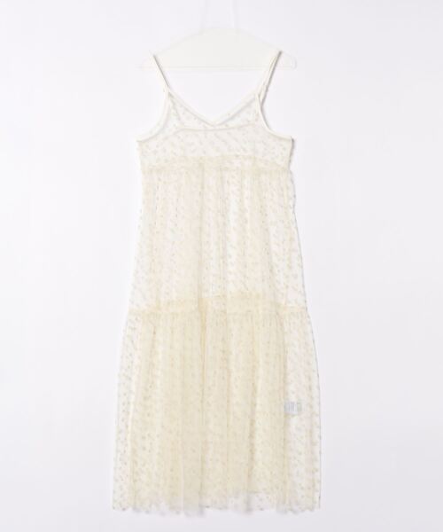 STYLEBLOCK（スタイルブロック）の「チュールハートフロッキーキャミワンピース（ワンピース・レディース・ホワイト系その他/ホワイト×ブラック/ブラック×ブラック/ブラック×ホワイト・M）」の4枚目の写真