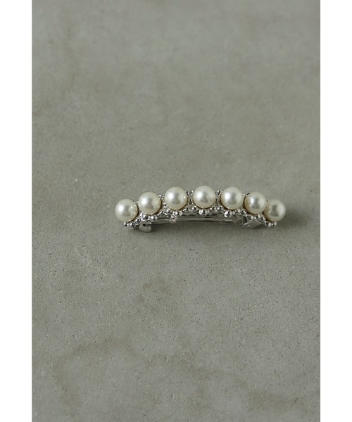 セール】パールメタルバレッタ 結婚式 成人式 バレッタ ヘア