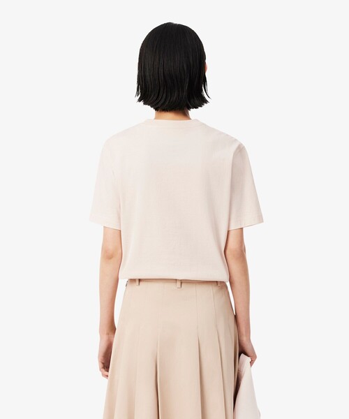 LACOSTE(ラコステ)の「ハイクオリティ ピマコットン仕立て ワンポイントソフトタッチ半袖Tシャツ(Tシャツ/カットソー・レディース・ブラック/ライトブルー/ピンク/ホワイト/ピンクベージュ/グレー・34/38/36/40/42)」の12枚目の写真