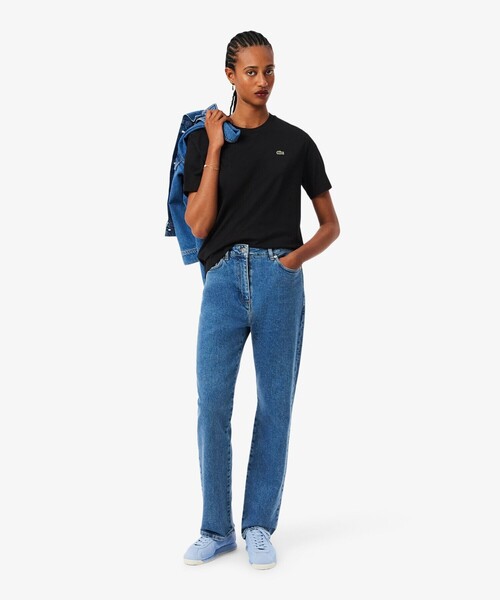 LACOSTE(ラコステ)の「ハイクオリティ ピマコットン仕立て ワンポイントソフトタッチ半袖Tシャツ(Tシャツ/カットソー・レディース・ブラック/ライトブルー/ピンク/ホワイト/ピンクベージュ/グレー・34/38/36/40/42)」の21枚目の写真