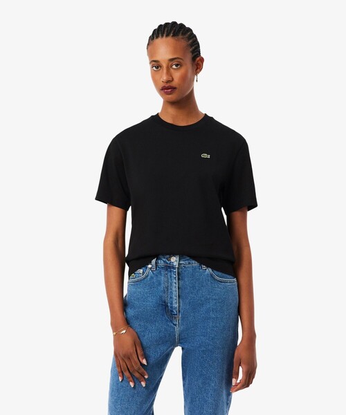 LACOSTE(ラコステ)の「ハイクオリティ ピマコットン仕立て ワンポイントソフトタッチ半袖Tシャツ(Tシャツ/カットソー・レディース・ブラック/ライトブルー/ピンク/ホワイト/ピンクベージュ/グレー・34/38/36/40/42)」の8枚目の写真