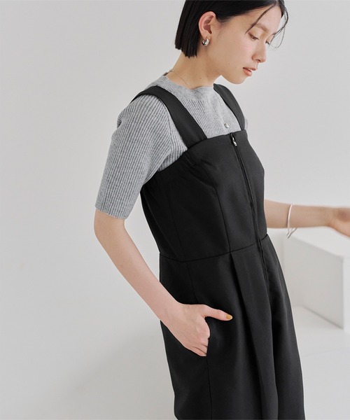 新作　マルチWAY オールインワン　サロペット　オーバーオール マルチwayファスナーデザインオールインワン（つなぎ