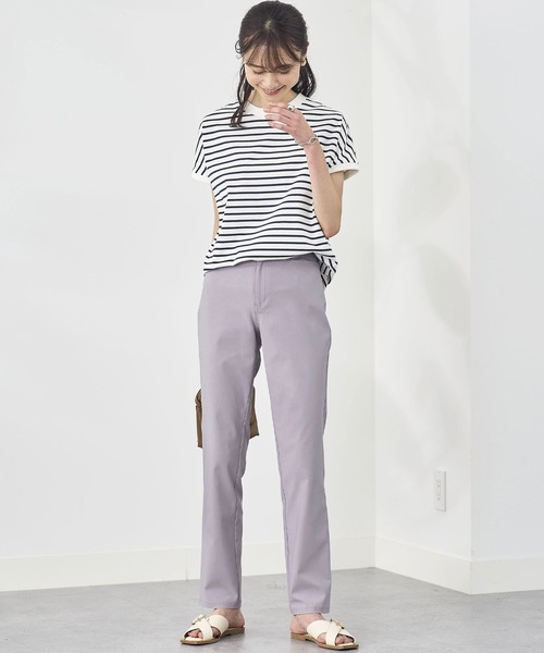 BELLUNA PLUS（ベルーナ）の「抗菌防臭冷感ストレッチ美脚パンツ股下６８ｃｍ（その他パンツ・レディース・シルバーグレー/ブラック/グレイッシュベージュ/ライトベージュ/ネイビー系/パープル系・SMALL/MEDIUM/LARGE/X-LARGE）」の21枚目の写真