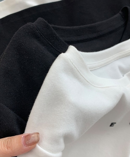 aimoha(アイモハ)の「ロゴ刺繍Tシャツ (SS)(Tシャツ/カットソー・レディース・ホワイト/ブラック・FREE)」の19枚目の写真
