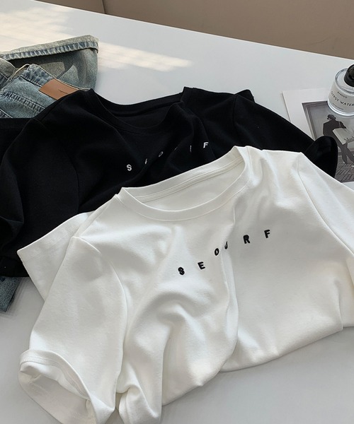 aimoha(アイモハ)の「ロゴ刺繍Tシャツ (SS)(Tシャツ/カットソー・レディース・ホワイト/ブラック・FREE)」の20枚目の写真