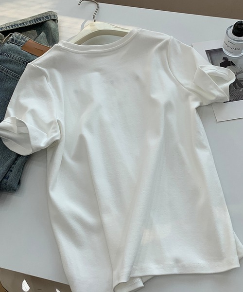 aimoha(アイモハ)の「ロゴ刺繍Tシャツ (SS)(Tシャツ/カットソー・レディース・ホワイト/ブラック・FREE)」の21枚目の写真
