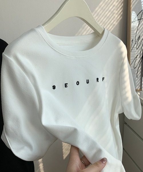 aimoha(アイモハ)の「ロゴ刺繍Tシャツ (SS)(Tシャツ/カットソー・レディース・ホワイト/ブラック・FREE)」の22枚目の写真