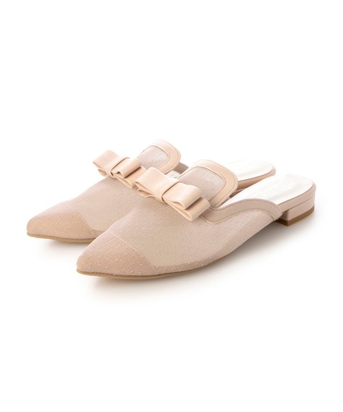 【セール】リボンチュールフラットミュール（パンプス）｜Launa lea（ラウナレア）