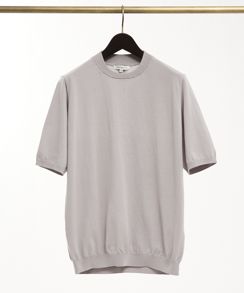 DESIGNWORKS(デザインワークス)の「ICE COTTON クルーネック ニットTシャツ(Tシャツ/カットソー・メンズ・サックスブルー/グレー/オレンジ/グリーン/ブラック・46/48/50)」の1枚目の写真