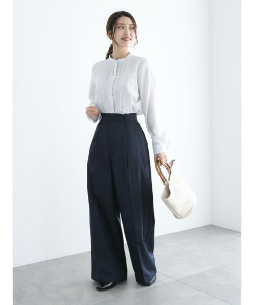 Te chichi（テチチ）の「【松井愛莉着用】チノワイドパンツ（チノパンツ・レディース・ネイビー/ベージュ・F）」の5枚目の写真