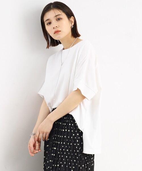 THE SHOP TK （ザ ショップ ティーケー ）の「◆【腕周りカバー】大人テントライン/洗濯機OK（Tシャツ/カットソー・レディース・スミクロ/ホワイト/グリーン系/ライトベージュ・99）」の14枚目の写真