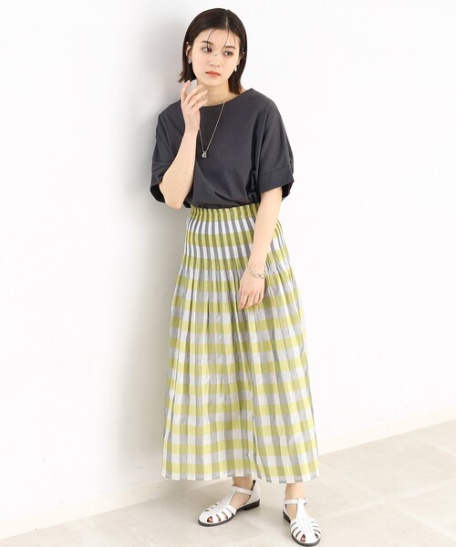 THE SHOP TK （ザ ショップ ティーケー ）の「◆【腕周りカバー】大人テントライン/洗濯機OK（Tシャツ/カットソー・レディース・スミクロ/ホワイト/グリーン系/ライトベージュ・99）」の20枚目の写真