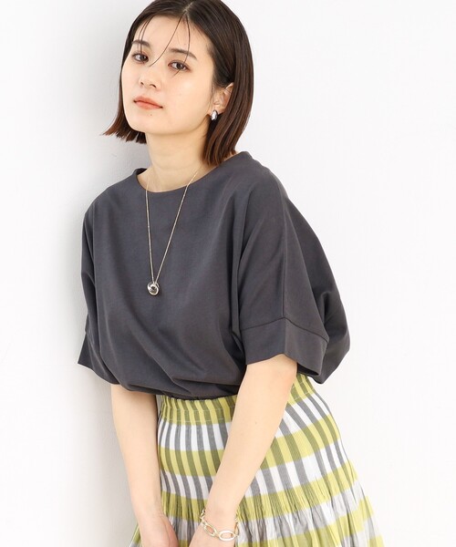 THE SHOP TK （ザ ショップ ティーケー ）の「◆【腕周りカバー】大人テントライン/洗濯機OK（Tシャツ/カットソー・レディース・スミクロ/ホワイト/グリーン系/ライトベージュ・99）」の21枚目の写真